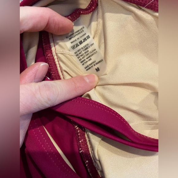 Xhilaration Maroon One-Piece Swimsuit - Size M - Picture 3 of 3